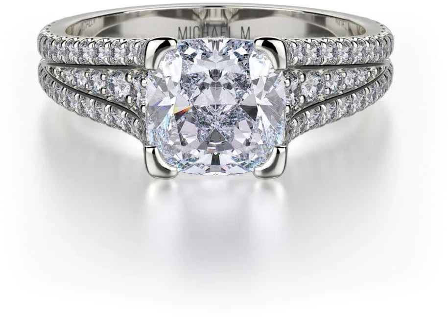 Split Shank Cushion Cut Engagement Rings