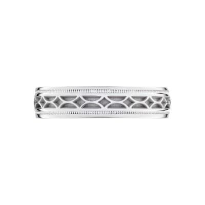 113-6 Sculpted Crescent Men's Platinum Wedding Band