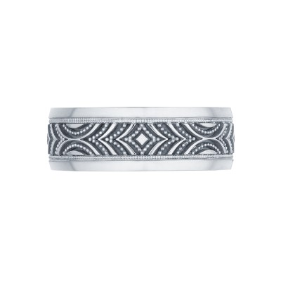 117-8 Sculpted Crescent Men's Platinum Wedding Band