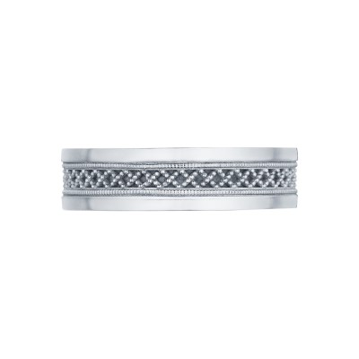 119-6 Sculpted Crescent Men's Platinum Wedding Band
