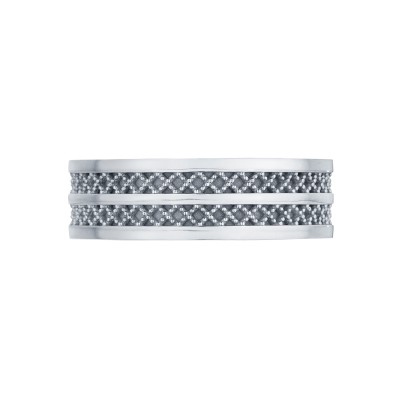121-7 Sculpted Crescent Men's Platinum Wedding Band