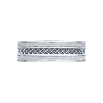 122-7 Sculpted Crescent Men's Platinum Wedding Band