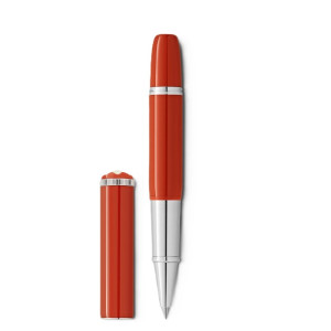 127857 Heritage Rouge Et Noir Baby Special Edition Coral-coloured, Coral & Ivory Resin/platinum Coated Rollerball Pen