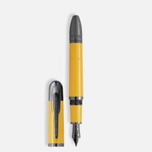 130661 Great Characters Enzo Ferrari Special Edition Giallo Modena, Yellow Resin/ruthenium Coated Fountain Pen M
