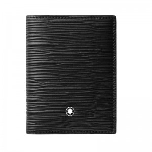 Montblanc MB130929 Bark Tree Motif Card Holder in Black Leather