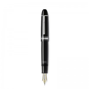 132105 Meisterstück Med Nib, Black Resin/platinum Coated Fountain Pen