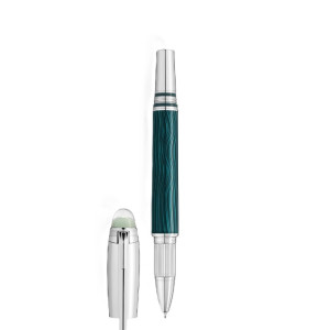 132911 Starwalker Polargreen Metal, Green Resin/platinum Coated Fineliner Pen