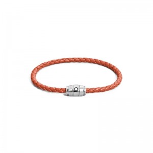 13429163 Three Rings Stainless Steel Cayenne Leather Bracelet