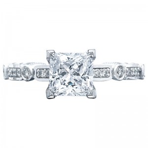 202-2PR55 Sculpted Crescent Platinum Princess Cut Engagement Ring 1