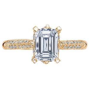 2504EMP-9X7Y Simply Tacori Yellow Gold Emerald Cut Engagement Ring 2.5
