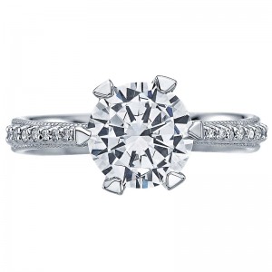 2507RD8 Simply Tacori Platinum Round Engagement Ring 1.75