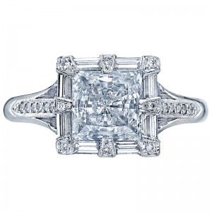 2525PR-55 Simply Tacori Platinum Princess Cut Engagement Ring 0.75