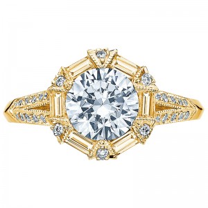 2525RD-8Y Simply Tacori Yellow Gold  Round Engagement Ring 1.5