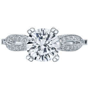 2573-1RD-55 Ribbon Platinum Round Engagement Ring 0.55