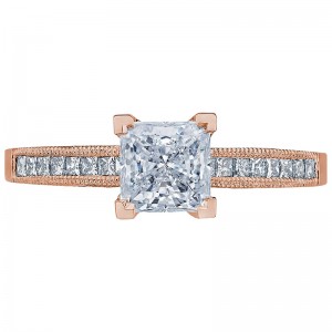 2576PR-65PK Simply Tacori Rose Gold Princess Cut Engagement Ring 1.25