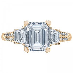 2579EM85X65-Y Simply Tacori Yellow Gold Emerald Cut Engagement Ring 2.25