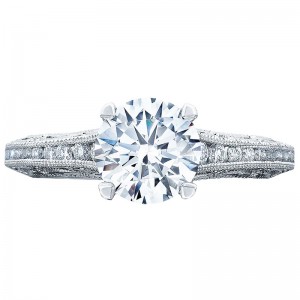 2617RD-75 Reverse Crescent Platinum Round Engagement Ring 1.5