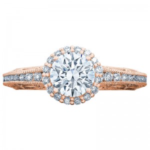 2618RD-55PK Reverse Crescent Rose Gold Round Engagement Ring 0.55