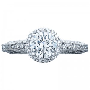2618RD6 Reverse Crescent Platinum Round Engagement Ring 0.75