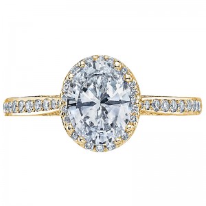 2620OVMDP-Y Dantela Yellow Gold Oval Engagement Ring 1.25