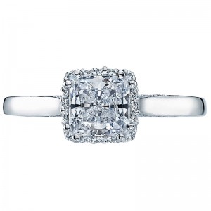 2620PR-SM Dantela Platinum Princess Cut Engagement Ring 0.75