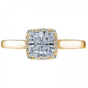 2620PR-45Y Dantela Yellow Gold Princess Cut Engagement Ring 0.45