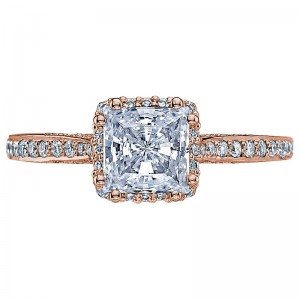 2620PR-LGPPK Dantela Rose Gold Princess Cut Engagement Ring 1.75