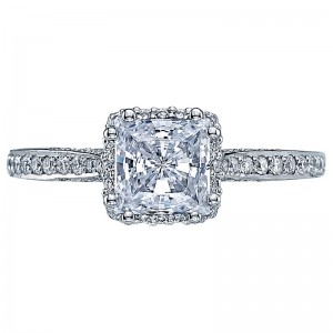 2620PR-PTPW Dantela White Gold Princess Cut Engagement Ring 0.55