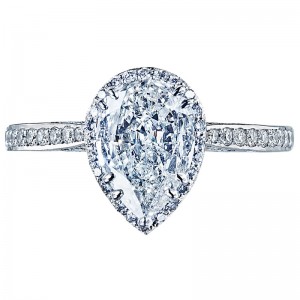 2620PS-10X7P Dantela Platinum Pear Shaped Engagement Ring 1.25