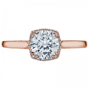 2620RD-MNPK Dantela Rose Gold Round Engagement Ring 0.45