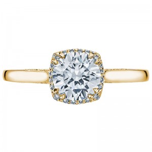 2620RD-LGY Dantela Yellow Gold Round Engagement Ring 2.25