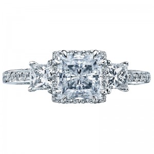 2622PR-LGPW Dantela White Gold Princess Cut Engagement Ring 1.75