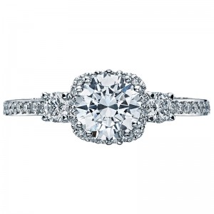 2623RDSMP Dantela Platinum Round Engagement Ring 1