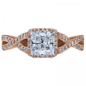 2627PR-LGPK Dantela Rose Gold Princess Cut Engagement Ring 1.5