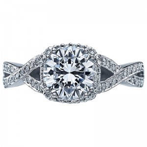 2627RDMD Dantela Platinum Round Engagement Ring 1.5