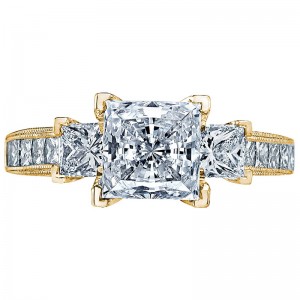 2636PR7-Y Simply Tacori Yellow Gold Princess Cut Engagement Ring 1.75
