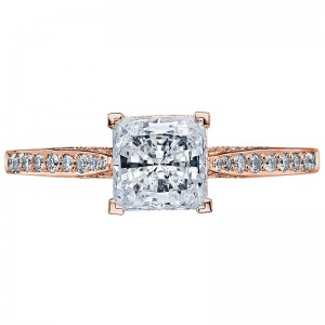 2638PRP-65PK Dantela Rose Gold Princess Cut Engagement Ring 1.75