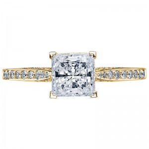 2638PRP6-Y Dantela Yellow Gold Princess Cut Engagement Ring 1.25