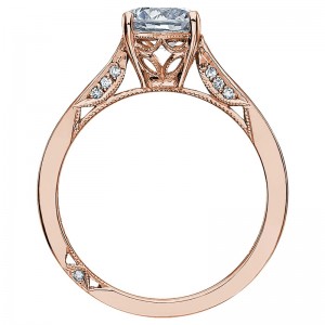 2638RD-85PK Dantela Rose Gold Round Engagement Ring 2.25