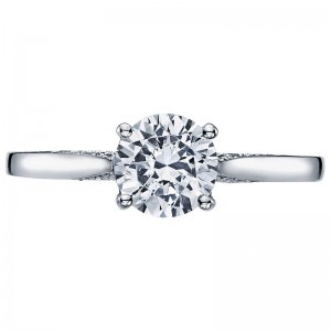 2638RD-75 Dantela Platinum Round Engagement Ring 1.5