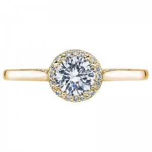 2639RD-65Y Dantela Yellow Gold Round Engagement Ring 1