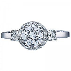 2640RD-75 Dantela Platinum Round Engagement Ring 1.5