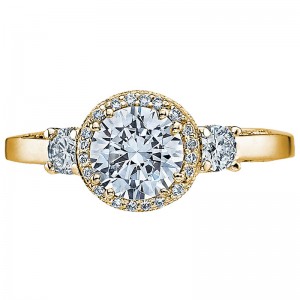 2640RD65-Y Dantela Yellow Gold Round Engagement Ring 1