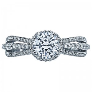 2641RDP65 Dantela Platinum Round Engagement Ring 1