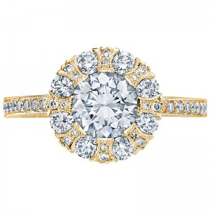 2642RD55Y Simply Tacori Yellow Gold Round Engagement Ring 0.55
