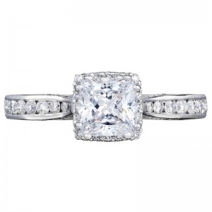 2646-25PR-55W Dantela White Gold Princess Cut Engagement Ring 1