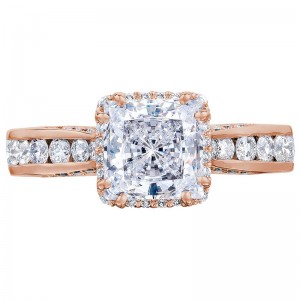 2646-35PR65-PK Dantela Rose Gold Princess Cut Engagement Ring 1.5