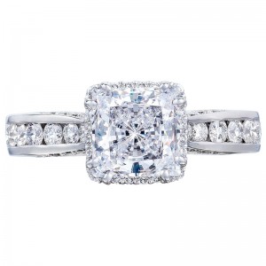 2646-35PR65-W Dantela White Gold Princess Cut Engagement Ring 1.75