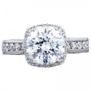 2646-35RDC-85 Dantela Platinum Round Engagement Ring 2.25
