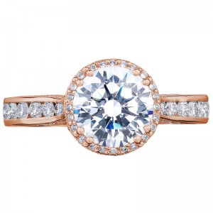 2646-3RDR75-PK Dantela Rose Gold Round Engagement Ring 1.5